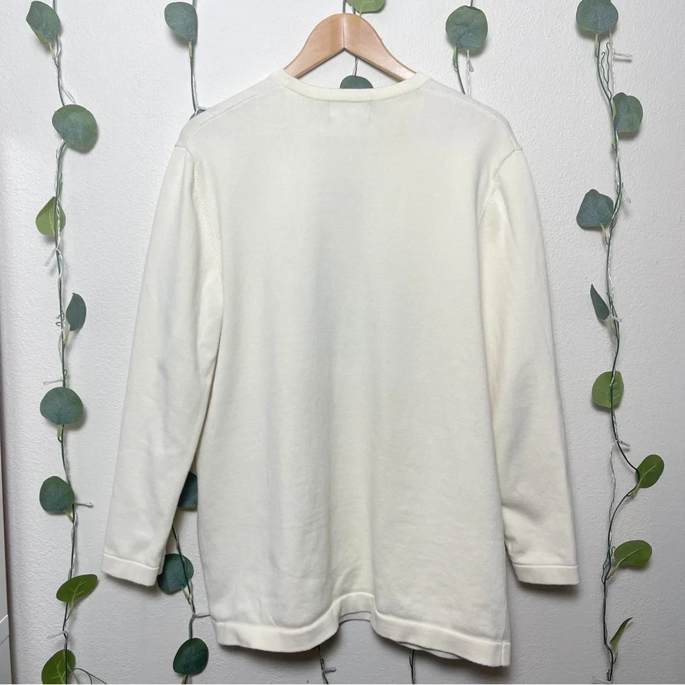 dELiA*s by Dolls Kill On Cloud Fine Oversized Intarsia Bear Sweater White Small - Picture 7 of 7